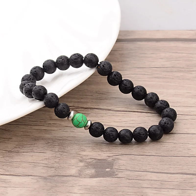 Amader Chakra Bracelet Tiger Eye Volcanic Stone Men Black Lava Healing Balance Reiki Prayer Natural Stone Yoga Bracelet AB263