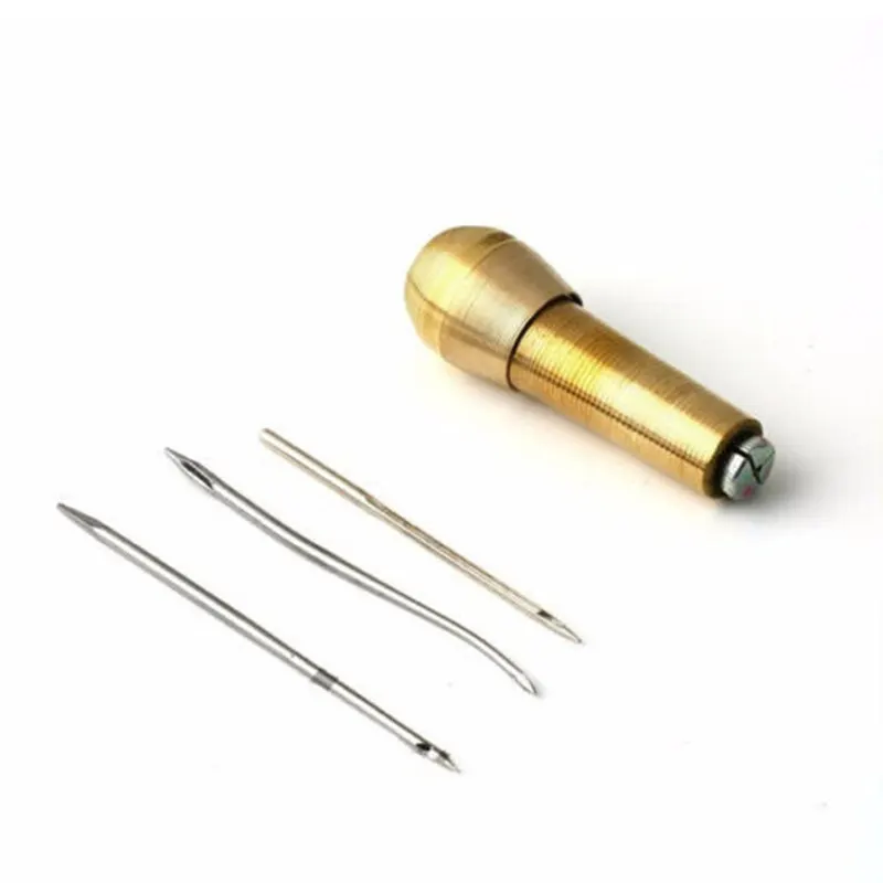 1set Sewing Awl Hand Stitcher Canvas Leather craft Needle Kit Tool AA7829