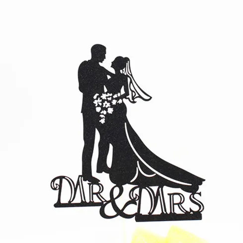 1pc Creative MR & MRS Wedding Cake Flag Topper Multi Colors Cake Flags For Wedding Anniversary Party Cake Baking Decor