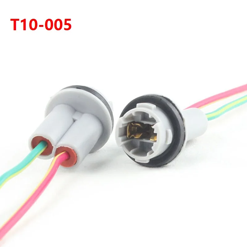 10Pcs T10 W5W 194 168 T15 LED Car Bulb Socket Connectors Pre-Wired Adapters Plug Holder for Automobile Lighting