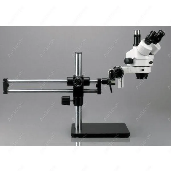 Fiber Optic Trinocular Microscope-AmScope Supplies 3.5X-180X Fiber Optic Trinocular Microscope on Ball Bearing Boom + 3MP Camera