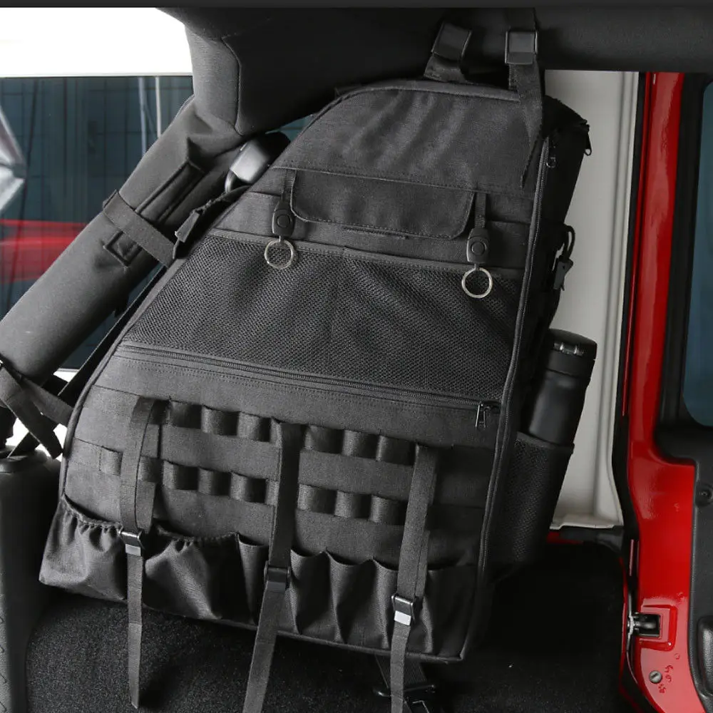 BBQ@FUKA Car Left Side Anti-Roll Bar Tactical Storage Bag Organizers Tool Kit Clutter Holder For Jeep Wrangler 2007-2017 4Door