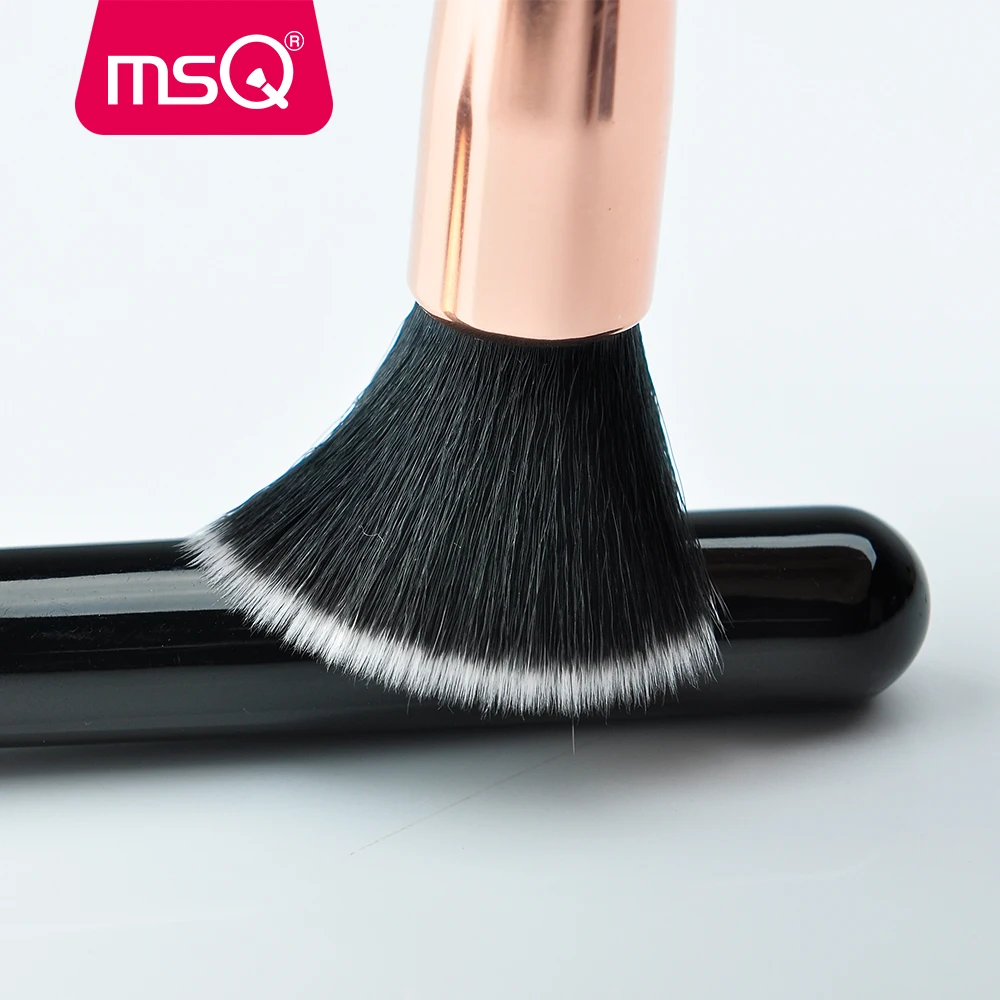Msq-プロのメイクブラシセット,10個,ピンクゴールド/ブラック,パウダーファンデーション,コレクター,チーク,シェーダー用