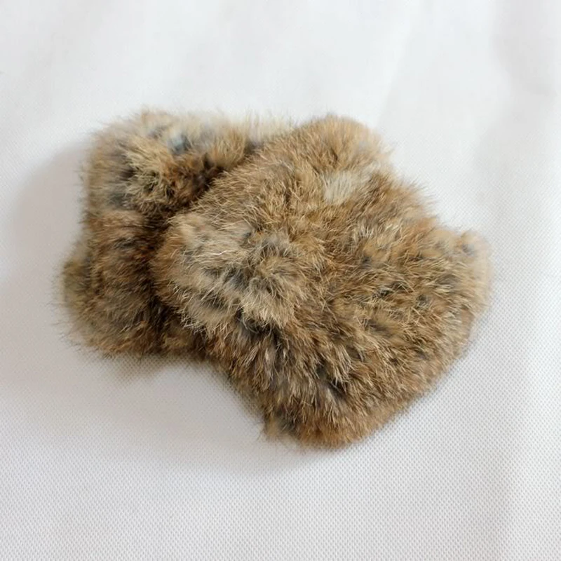 Winter Soft hand knitting rabbit fur Fingerless Half Cuff Gloves elastic 3 color