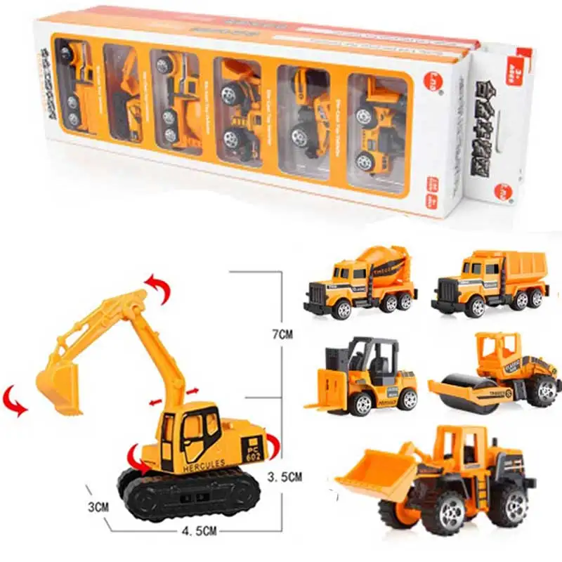 8 Styles  Baby Engineering Cars Toy Boys Girls Imitation Inertial Engineering Car Children Toy Alloy Excavator Gift 2018 New Toy