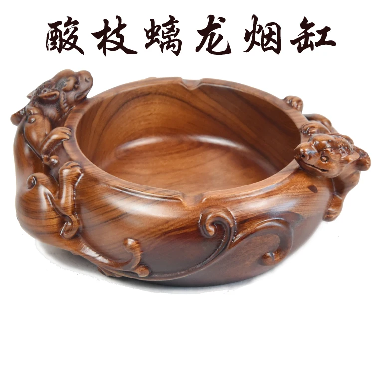 

Redwood crafts rosewood dragons ashtray fashion creative personality ashtray vintage wood grade wood