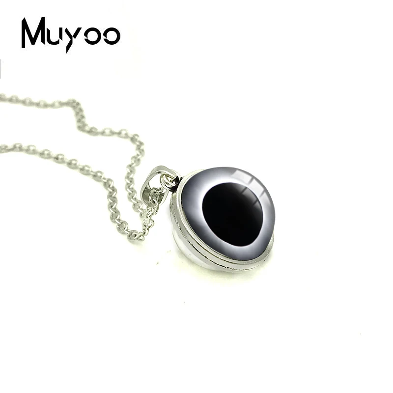 2019 New Solar Eclipse Double Sided Pendant Space Galaxy Necklace Round Glass Dome Cabochon Jewelry