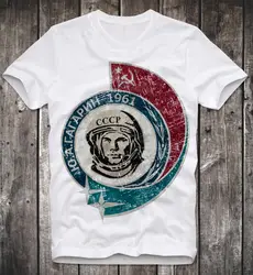 Fashion T-Shirts Summer Straight 100% Cotton T SHIRT INTERKOSMOS RUSSIAN SPACE PROGRAM RUSSIA RETRO CCCP YURI GAGARIN VINTAGE