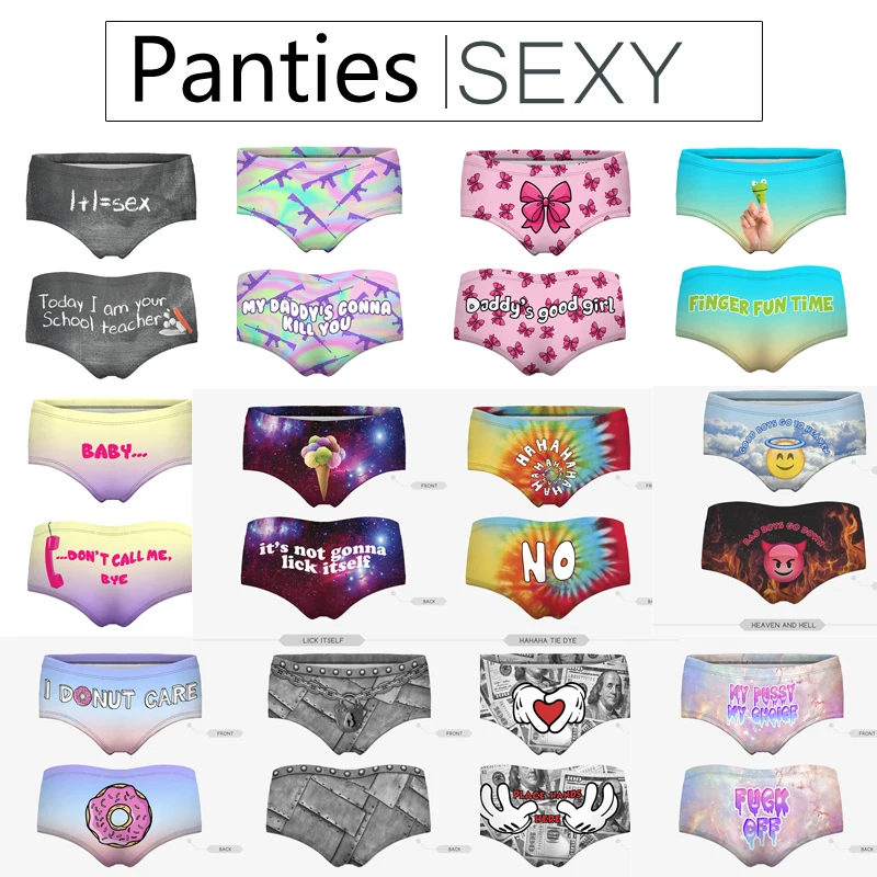 daddy good girl Sexy Panties 2016 hot sale 3D Printed womens underwear lingerie femme braguitas mujer