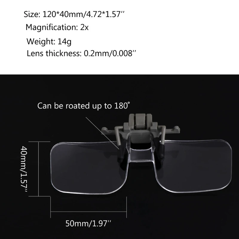 Multifunctional Glasses Style Magnifier with Pouch for Reading or Viewing Coins/Stamps for Ideal Crafts and Map Reading 517A