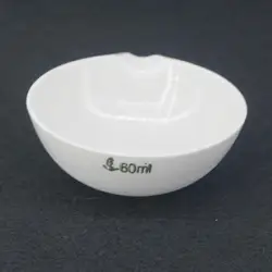 60ml Ceramic Evaporating dish Round bottom with spout For Chemistry Laboratory