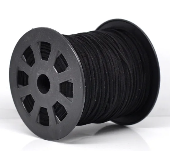 

Free Shipping 1Roll(95M) Black Velvet Cord for Necklace 2.5mm*1.5mm