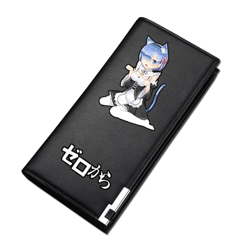 Re:Life in a different world from zero Rem Ram Sexy Women Long purse Pu Leather Short Wallet Gift ID Card Hodler Change Clutch