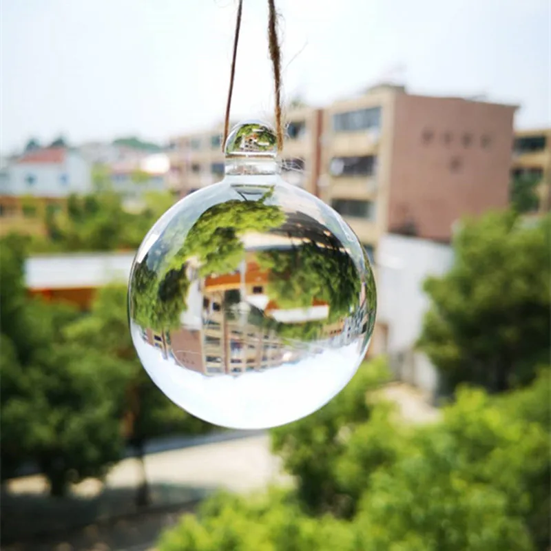 12pcs/lot 30mm Transparent Magical Glass Smooth Chandelier Ball Hanging One Hole Crystal Nice Light Sphere X'MAS Wedding Pendant