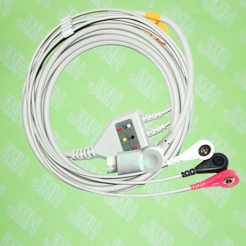 

Compatible with PHILIPS(HP) ECG Machine, One-piece ECG cable and leadwires,3 Lead,Snap,AHA or IEC,HP 12PIN.