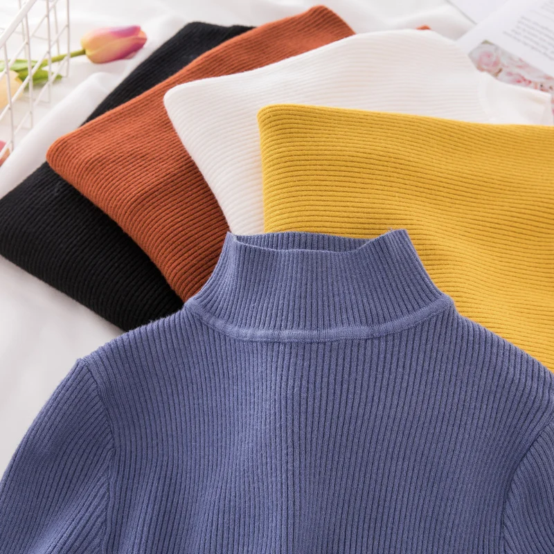 New Turtleneck Knitted Sweater Female Casual Pullover Women Autumn Winter Tops Korean Sweaters Fashion 2020 Women Sweater Jumper