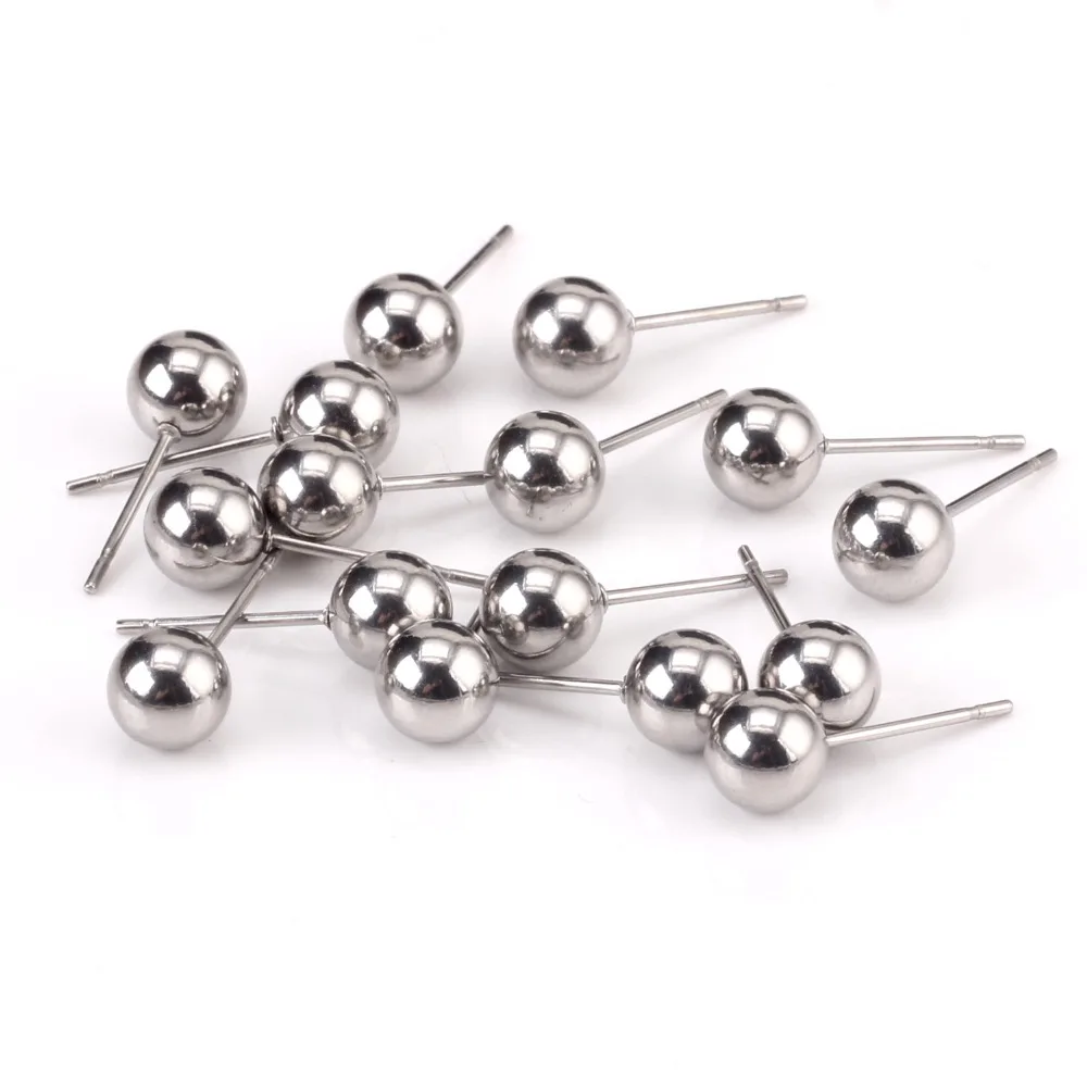 LUXUKISSKIDS Stainless Steel 2mm To 10mm Surgical Ball Studs Earrings Fashion Jewelry Brinco For Women/Men Smooth Mental Beads image 4