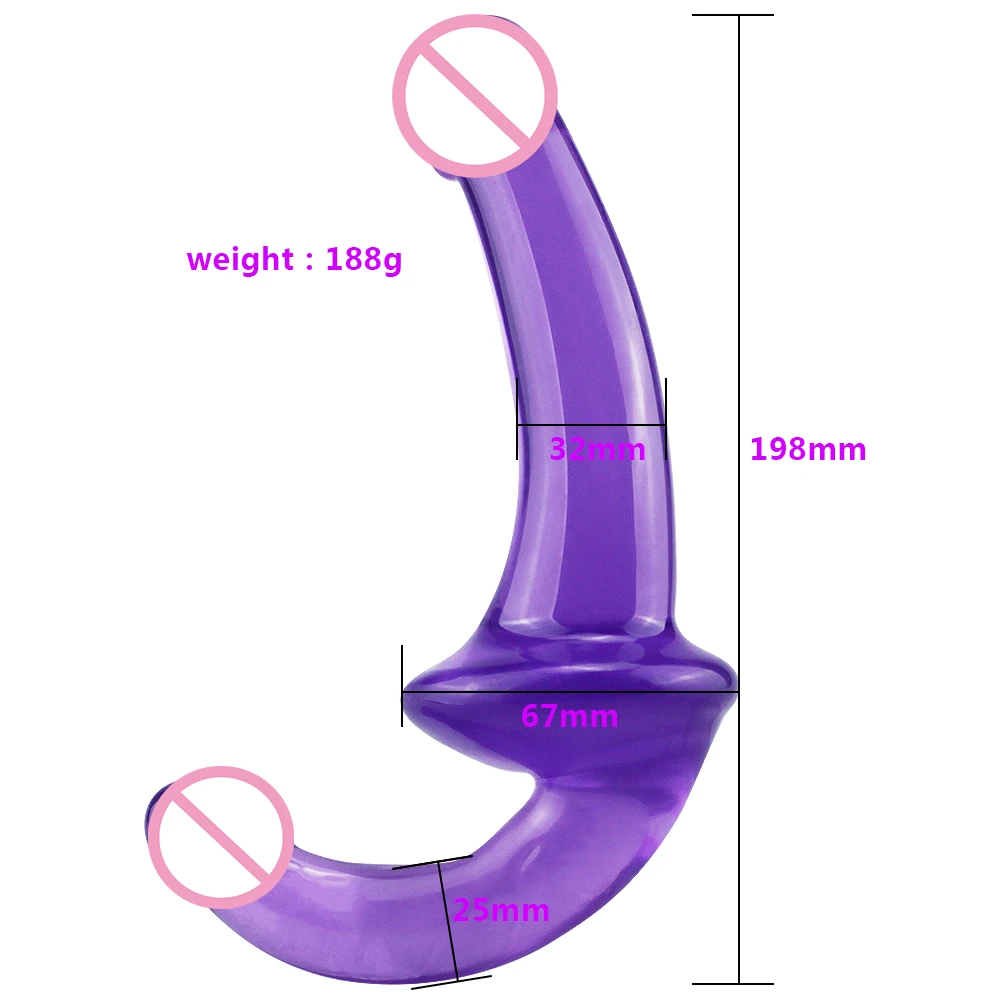 Jelly Dildo None Vibrator Dual Head Lesbian Adult Sex Toy for Woman Vagina Massager Anal Plug Butt Plug Realistic Dildo for Gay