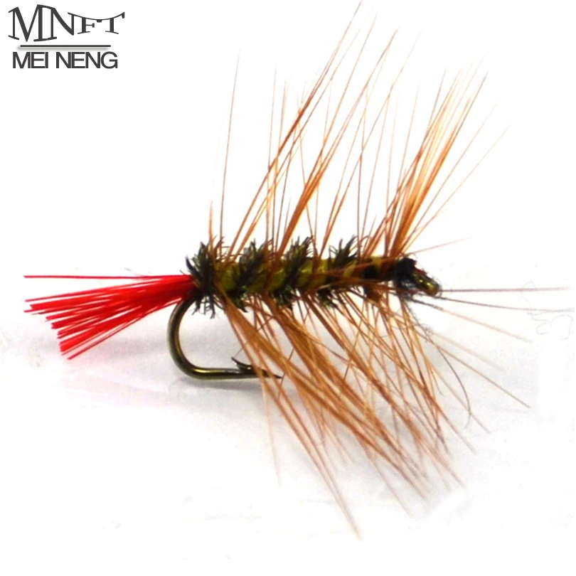 MNFT 10PCS 12# Brown Emeger Nymph Trout Flies Fly Fishing Fly Lure Bugger Wooly Worm Fly Bait Box Bag Package for Option