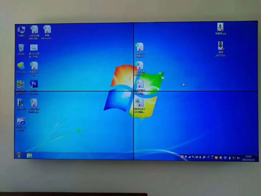 Parede video grande da tela de exibição do monitor do cctv com moldura 3.5mm em 2x2 pces 55 polegada lcd video wall