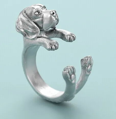 Beagle Dog Ring free size punk animal  Beagle Ring jewelry for pet lovers