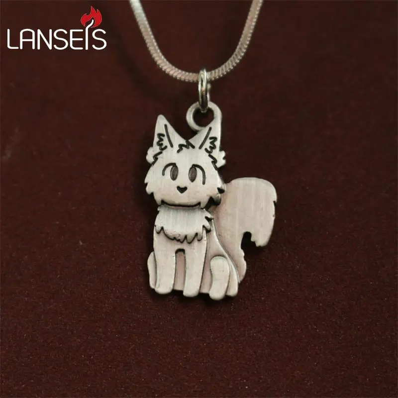 

lanseis 20pcs wholesale Cute Cartoon wolf Necklace pendants for women necklace Animal jewelry Simple necklaces gift for friend