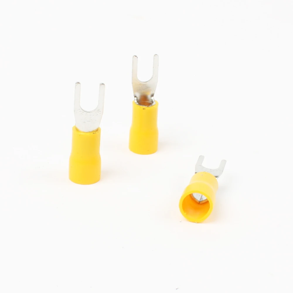 50PCS SV5.5-4 Yellow Furcate terminals Cable Wire Connector insulated terminal block 12-10AWG