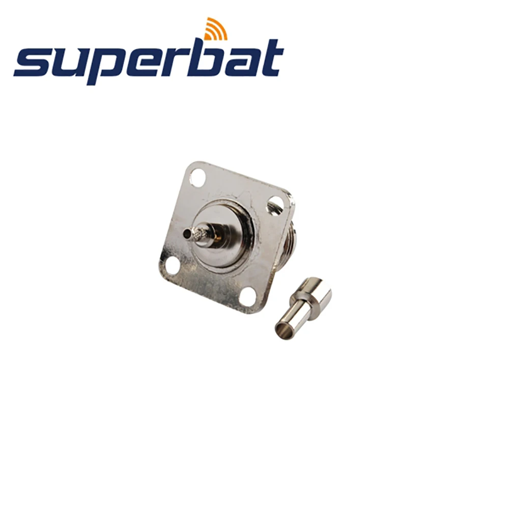 Superbat N Female Panel Mount 4-hole Crimp RF Coaxial Connector for Cable RG174 RG188A RG316 LMR100