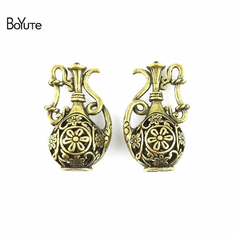 BoYuTe (10 Pieces /lot) Antique Bronze Plated Alloy Hollow Teapot Pendant Accessories Diy Handmade Materials