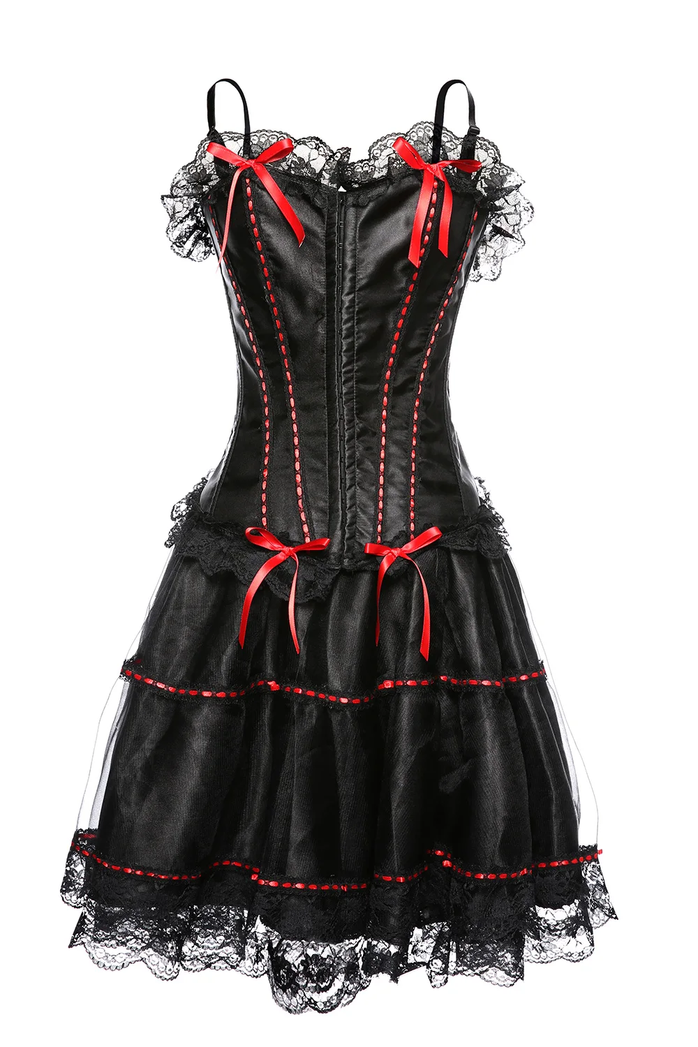 Sexy Burlesques Strap Corset Dress Basques Skirt Lingerie 067+066 Corset with skirts