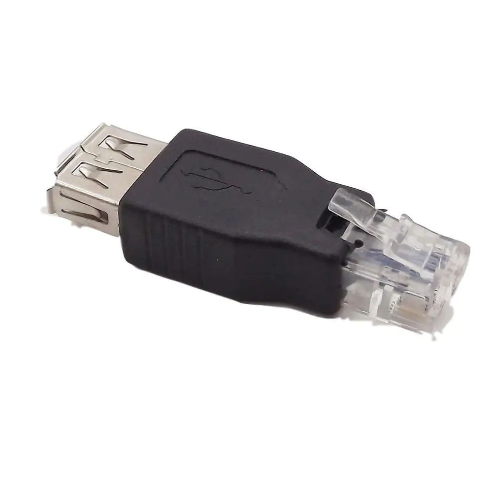 1pcs USB 2.0 Type A Female To RJ11 4 Pin 6P4C Male Ethernet Network Phone Connector Converter Adapter