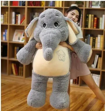 Gefüllte Füllungen Spielzeug Cartoon Elefant Plüschtier riesige 125 cm graue Elefant weiche Puppe Schlafkissen Geburtstagsgeschenk W1900