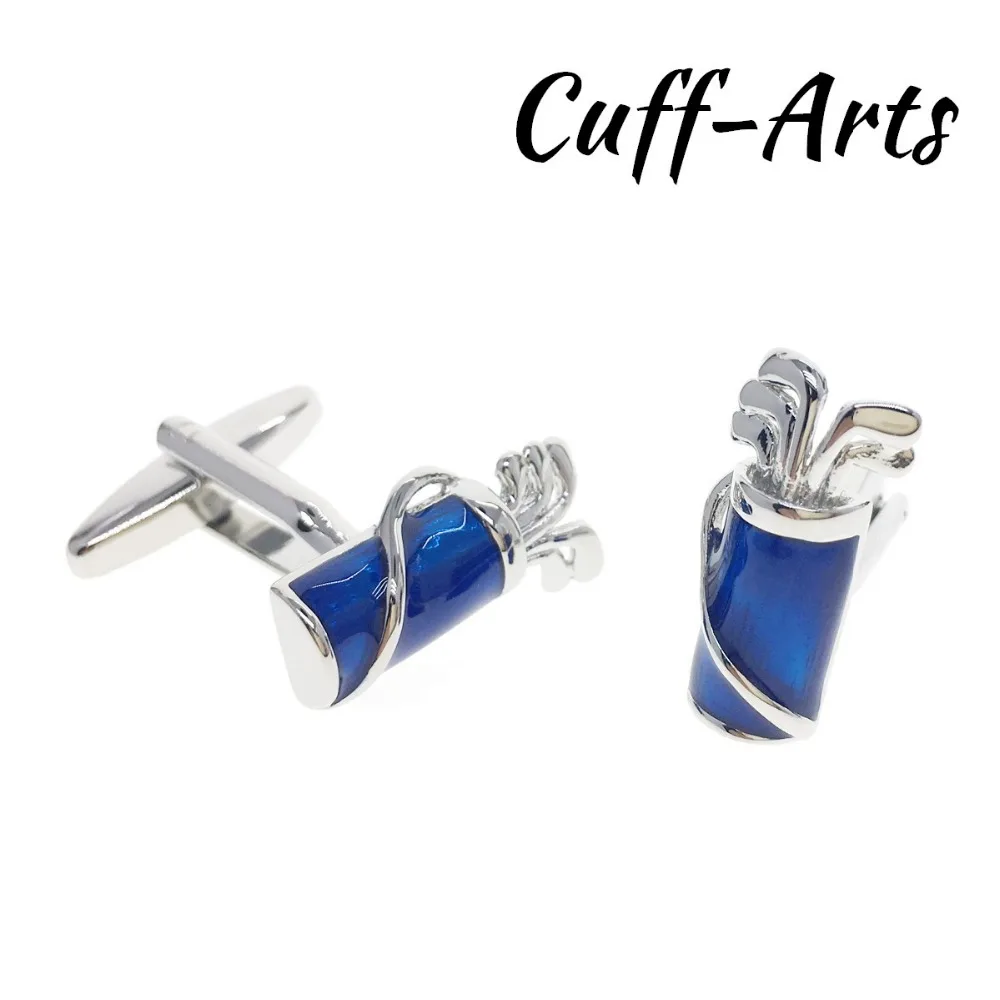 Cuffarts Golf Bag Cuffinks Gentleman Golf Clubs 2018 Men Blue Color Cufflinks Trendy Fashion Gifts Vintage Cufflink C20107