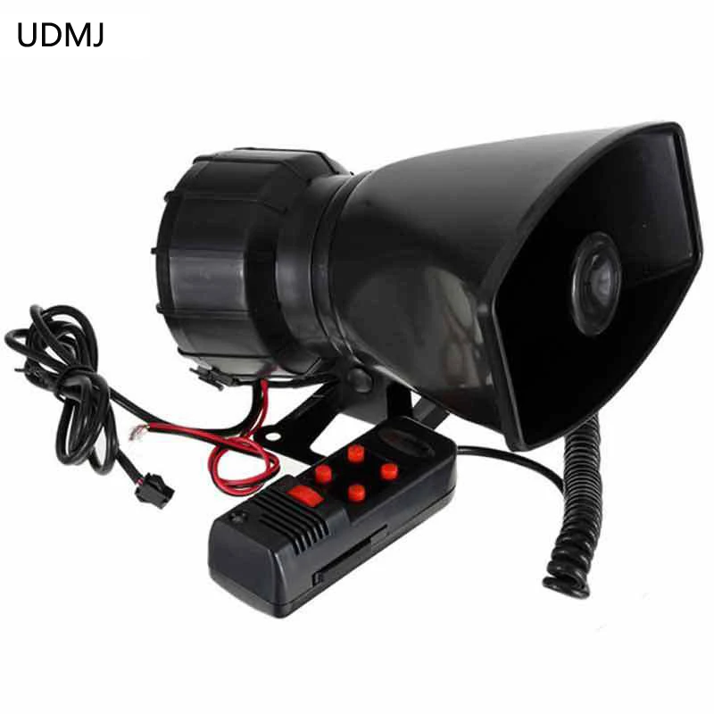 UDMJ 100W 5 Sound Systerm Car Electronic Warning Siren Alarm Police Firemen Ambulance Loudspeaker Speaker With MIC Motorcycle