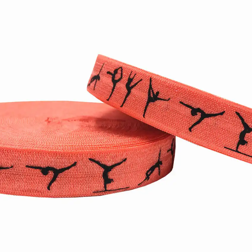 10 Yards 5/8'' bunter Gymnastik-Druck, umklappbar, elastisch, dehnbar, für Mädchen, Haargummi, Zubehör, DIY, handgefertigtes Gurtband – Detail 11