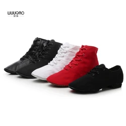 Women's Men's Jazz Dance Shoes Lace Up Boots Children's kids Jazz Sneaker Dance Shoes Canvas or Leather Jazz  Boots Wholesale