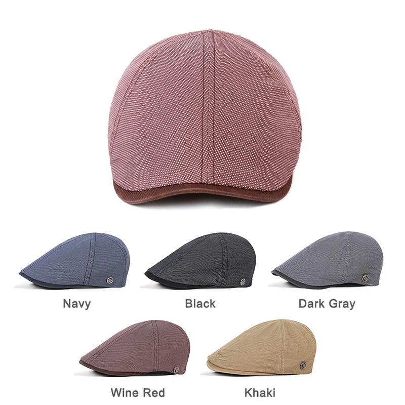 Branded Casual Spring Summer Men Berets Hats Women Newsboy Caps Cabbie Duckbill Ivy Flat Hat Herringbone Caps Adjustable