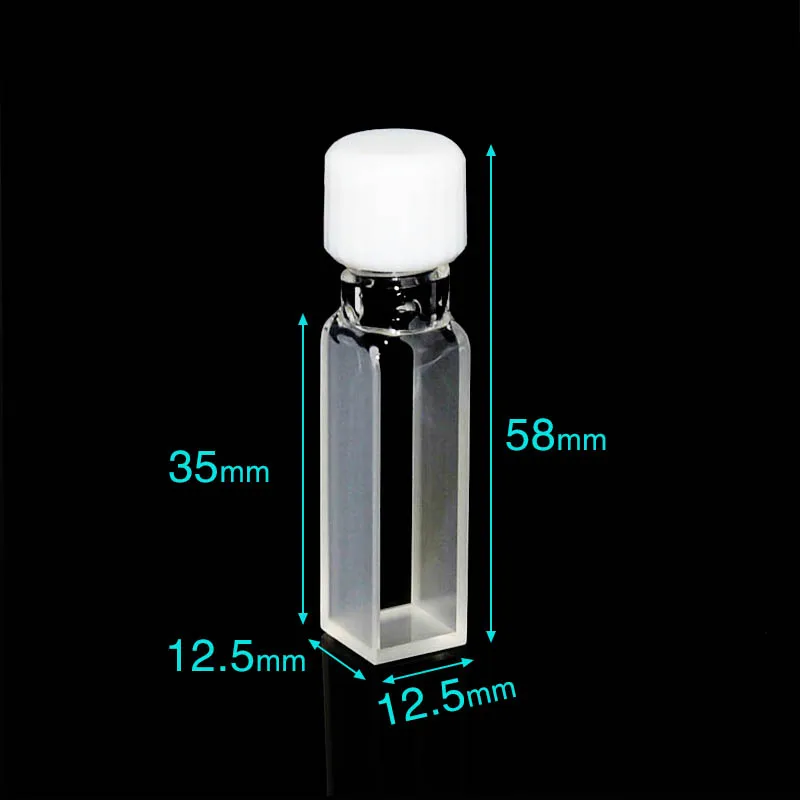 1Pcs 10mm Path Length JGS1 Quartz Cuvette Cell With with screw cap For spectrometer 2 widows