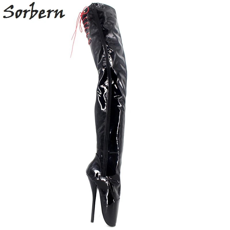 Sorber 18CM stivali da balletto con tacco alto stivali da donna sopra il ginocchio BDSM stivali Sexy alti a metà coscia per donna lunghezza