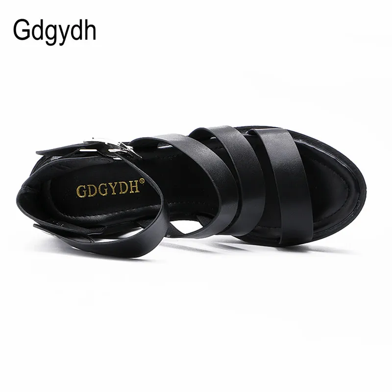 Gdgydh Summer Shoes Women White Open Toe Button Belt Thick Heel Wedges Platform Shoes Fashionable Heeled Sandals Ankle Strap