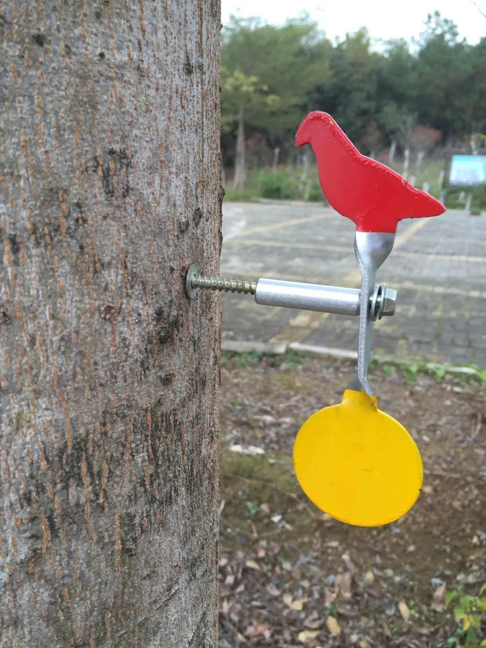 Screwed-type Steel Plinking Target--Pigeon+Round / Also For Paintball, lead Pellet gun, steel bbs, slingshot Shooting Purpose
