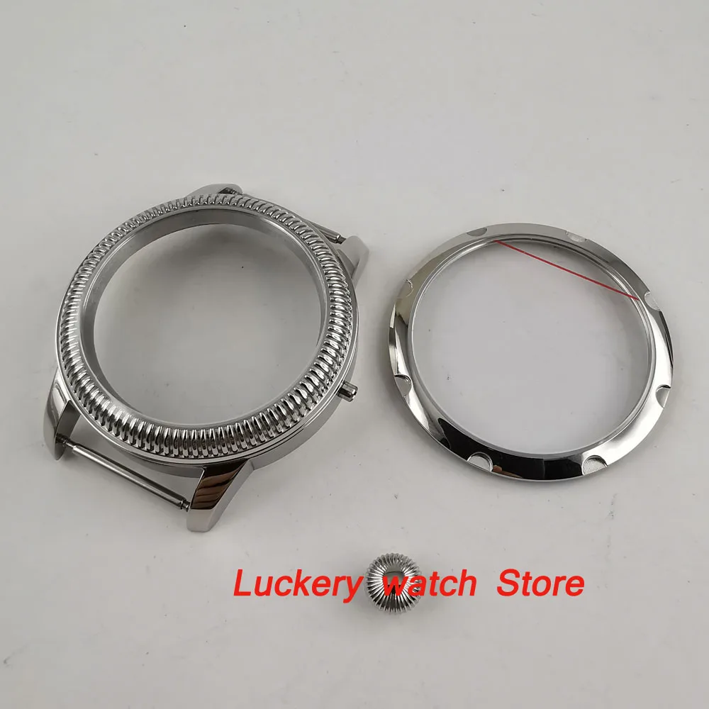 

44mm parnis 316L stainless steel case fit 6497-1，6497-2，6498 hand winding mechanical movement-BK34