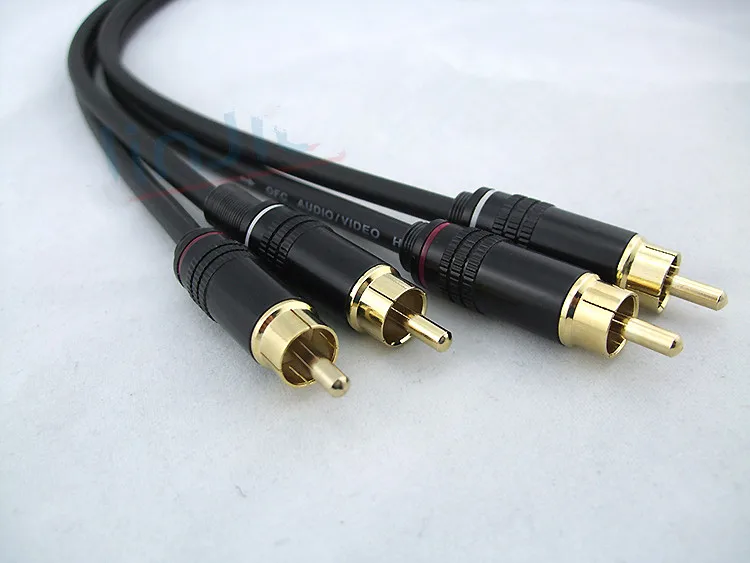 High quality 2RCA to 2RCA Audio line Red and white lotus double cable Power amplifier audio line 1M 3.2ft