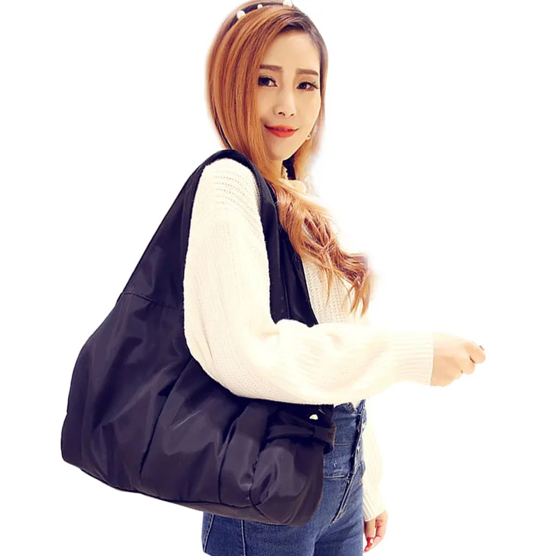 Women Handbag Casual Large Shoulder Bag Nylon Tote Famous Brand Purple Handbags Mummy Diaper Bags Waterproof bolsas Black XA287H