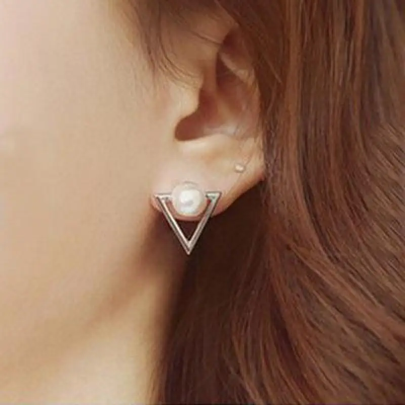 Girl Fashion Personality Triangle Earring Jewelry Earrings Imitation Pearl Earrings For Women Pendientes Mujer Moda Body Jewelry