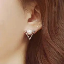 Girl Fashion Personality Triangle Earring Jewelry Earrings Imitation Pearl Earrings For Women Pendientes Mujer Moda Body Jewelry