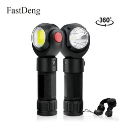 Led Flashlight 360 Degree T6 + COB Torch 2000lm Waterproof With Magnet USB LED Torch 7 Modes use AAA or 18650 or 26650 Battery