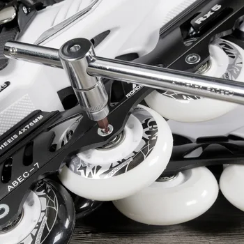Funktioneller, handlicher 4 mm silberner sechseckiger Inline-Rollschuh-Inbusschlüssel mit T-Griff, Verwendung für Rollschuh-Inbusschlüssel-Werkzeugzubehör