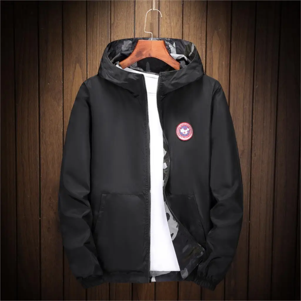 Windbreaker Jackets Men 2025 Military Camouflage Mens Hooded Jackets Coats Both Side Wear Male Zipper Lightweight Bomber Jackets