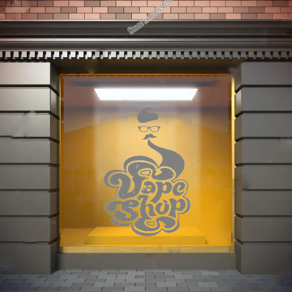 Art Vape Shop Wall Window Decal Vinyl Sticker Vaping Vape Store Logo Quality Decals Wterproof Removable Wallpaper LC097